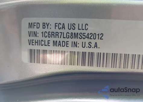 2021 Ram 1500 Classic Slt 4X4 5'7 Box из США, поврежденный, VIN 1C6RR7LG8MS542012